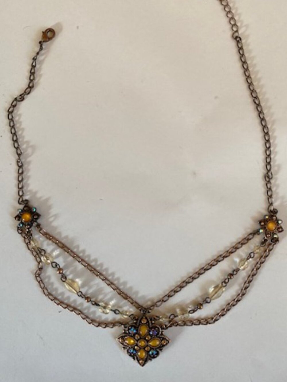 1928 Bohemian 90's crystals and stones necklace